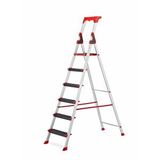 Saraylı Lady 5+1 Alüminyum Profesyonel Merdiven 12 Cm Basamak Ultra Hafif Yüksek Mukavemet Gri