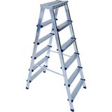 Saraylı Özel Alaşımlı Metal Çift Çıkışlı Çift Taraflı Seyyar Merdiven 6+6 Basamaklı
