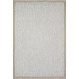 Saraz Halı 1017 Gri Sisal Halı Bej Bordürlü Özel Ölçü Dokuma Hasır Halı Kaymaz Taban - 120 x 180 cm