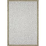 Saraz Halı 1017 Gri Sisal Halı Kahve Bordürlü Özel Ölçü Dokuma Hasır Halı Kaymaz Taban - 120 x 500 cm - Kahverengi - Krem