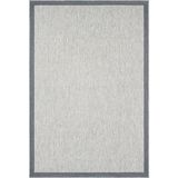 Saraz Halı 1017 Gri Sisal Halı Koyu-Gri Bordürlü Özel Ölçü Dokuma Hasır Halı Kaymaz Taban - 120 x 300 cm - Koyu Gri