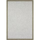 Saraz Halı 1017 Gri Sisal Halı Koyu Kahve Bordürlü Özel Ölçü Dokuma Hasır Halı Kaymaz Taban - 100 x 250 cm