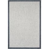 Saraz Halı 1017 Gri Sisal Halı Siyah Bordürlü Özel Ölçü Dokuma Hasır Halı Kaymaz Taban - 160 x 230 cm - Siyah - Gri