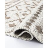 Saraz Halı Bohem Serisi Çift Taraflı Iskandinav Dokuma Pamuklu Kilim Bej - 160 x 230 cm - Kahverengi