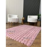 Saraz Halı Bubble Tavşan Post Yumuşacık Tavşan Tüyü Kaymaz Yıkanabilir Pembe Pembe