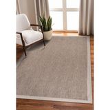 Saraz Halı Elit Premium Sisal Halı 1405 Yıkanabilir Modern Bordürlü Halı 160 x 230 cm Bej Renk Kaymaz Taban