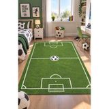 SARAZ HALI Futbol Sahası Desenli Çocuk Odası Halısı Kaymaz Yıkanabilir Erkek Çocuk Oyun Halısı Yeşil 19