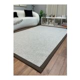 SARAZ HALI Kumaş Bordür Bej Bukle Kahve Bordür Halı Salon Koridor Mutfak Çocuk Odası Halısı Kilim S262