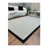 SARAZ HALI Kumaş Bordür Bej Bukle Siyah Bordür Halı Salon Koridor Mutfak Çocuk Odası Halısı Kilim S263