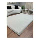 SARAZ HALI Kumaş Bordür Beyaz Bukle Bej Bordür Halı Salon Koridor Mutfak Çocuk Odası Halısı Kilim S260
