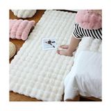 Saraz Halı Puffy Bubble Yıkanabilir Tavşan Tüyü Halı Bej Renkli Şık Tasarım Salon Koridor Mutfak İçin - 80 x 300 cm