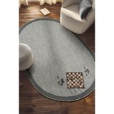 SARAZ HALI S605-SİYAH SİYAH Oval Sisal Jüt Halı Düz Dokuma Hasır Halı Kaymaz Taban Salon Oturma Odası Halısı