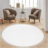 Saraz Halı Saraz Halı yuvarlak Comfort Puffy beyaz - 120 x 120 cm