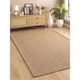 Saraz Halı Sisal Jut Hasır Model Tek Renk Dokuma Yıkanabilir Toz Vermez Halı Kahve - 60 x 100 cm - Kahverengi
