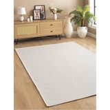 Saraz Halı Sisal Jut Hasır Model Tek Renk Dokuma Yıkanabilir Toz Vermez Halı Krem - 80 x 200 cm