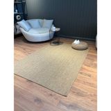 Saraz Halı SRZ-0503 Balık Sırtı Jüt Tabanlı Hasır Dokuma Örme Bohem Antialerjik Halı Kilim - 200 x 290 cm - Kahverengi - Vizon