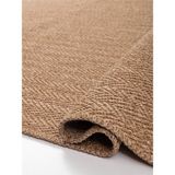 Saraz Halı SRZ-0503 Jüt Tabanlı Hasır Dokuma Örme Bohem Antialerjik Halı Kilim Balık Sırtı - 100 x 150 cm - Kahverengi - Vizon