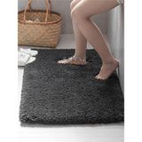 Saraz Halı Su Emici Banyo Ayak Halısı Havlusu Pofuduk Kaymaz Yıkanabilir Tüylenmez 40 x 60 - Antrasit