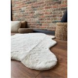 Saraz Halı Tavşan Tüyü Post Peluş Ultra Yumuşak Post Puffy Krem - 100 x 150 cm