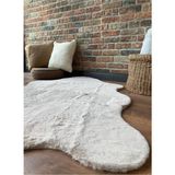 Saraz Halı Tavşan Tüyü Post Peluş Ultra Yumuşak Post Puffy Kum Beji - 100 x 150 cm