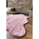 Saraz Halı Tavşan Tüyü Post Peluş Ultra Yumuşak Post Puffy Pembe - 75 x 100 cm