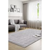 SARAZ HALI Yalın Modern Dokuma Halı Kaymaz Tabanlı Yıkanabilir Salon ve Oturma Odası Halısı 5577 Gri