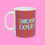 Sarcasm Expert Yazılı Eğlence ve Mizah Temalı Esprili Hediyelik Porselen Kahve Kupası - Beyaz - 325 ml
