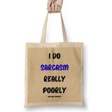 Sarcasm Funny Sayings Quote Lover Gift For Women And Men - Vintage Retro Rainbow Style Bez Çanta Uzun Saplı - Açık Bej - 40 X 40