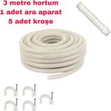 Sarcool Klima Su Tahliye Hortumu 3 Metre + Ek Parça + 5 Adet Krose