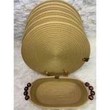 Sarda Design Gold Yuvarlak Supla,amerikan Servis,sofra Takımı,ekmek Sepeti - 33 x 33 cm