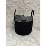 Sarda Design Oyuncak,battaniye ,çamaşır Sepeti.çok Amaçlı Sepet YÜKSEKLİK35 cm x ÇAP38 cm - Siyah - 1 Adet - 35X38