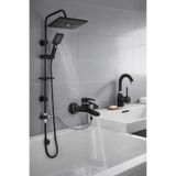Sardıcı 3'lü Banyo Seti, Lavabo Bataryası, Banyo Bataryası, Duş Tepeleme Robot, Siyah