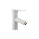 Sardıcı Argus Series Gold Detaylı Beyaz Lavabo Bataryası - Beyaz - Altın