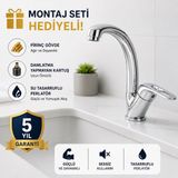 Sardıcı Defne Lavabo Bataryası 5 Yıl Garantili Pirinç Gövde Çift Su Girişli Musluk - Krom