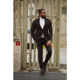 Sardınelli Slim Fit Takım Elbise - 56 - Kahve