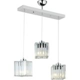 Sardunya 3'lü Krom Kristal Taşlı K-01 Avize