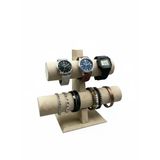 Sardunya Kumaş Krem Renk 24/22Cm İkili Saat - Bileklik Sergileme Standı