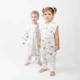 Sare Baby Bebek Uyku Tulumu %100 Doğal Pamuk Çift Kat Özel Kumaş Unisex 1.0 Tog - Beyaz Ekru - 5 - 6 Yaş