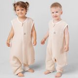Sare Baby Müslin Uyku Tulumu 0.5 Tog 4 Kat Müslin Yazlık Uyku Tulumu Oeko-Tex Sertifikalı %100 Pamuk - 3 - 4 Yaş - Bej - Krem