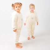 Sare Baby Pofuduk Serisi Kışlık Bebek Uyku Tulumu %100 Doğal Pamuk Astarlı Özel Kumaş Unisex 2.0 Tog - 2 - 3 Yaş - Bej