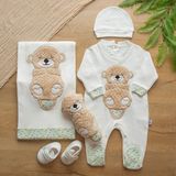Sare Baby Sarebaby Anne Eli Serisi Oyuncak Hediyeli Organik Hastane Çıkışı 10'lu Set - 0 - 3 Ay - Ekru