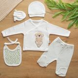 Sare Baby Sarebaby Anne Eli Serisi Unisex Organik Hastane Çıkışı 5'li Set - 0 - 3 Ay - Beyaz