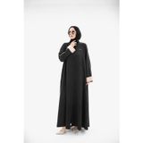 Sare Cupra Biyeli Kol Katlamalı Abaya – Siyah - Bej