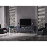 Sare Home Alya Tv Sehpası - Gri - Füme Cam