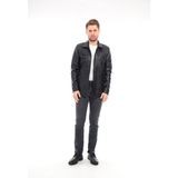 Sare Mod Deri Siyah Erkek Biker Ceket - 5XL - 001 Siyah - Regular Fit