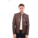 Sare Mod Kahverengi Erkek Deri Ceket Hakiki Kuzu Derisi Nefes Alabilir Yapı Şık Tasarım - 0-Kahverengi - Regular Fit