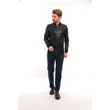 Sare Mod Slim Fit Erkek Deri Ceket Hakiki Deri Mont - 4XL - 001 Siyah - Regular Fit