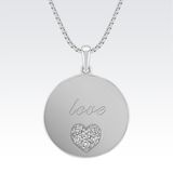 Sare Pırlanta SPKL-5030 Pırlanta Altın Kalp Love Plaka Kolye