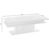 Sare Trade Hernest Orta Sehpa Parlak Beyaz Mdf Modern Dikdörtgen Salon Sehpası 100X55X42 cm