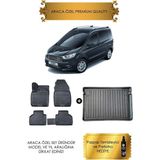 Sare Tuning Ford Courier 2014 ve Sonrası Araca Özel 4d Premium Havuzlu Paspas ve Bagaj Seti (Hediyeli) - Siyah